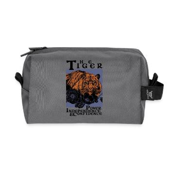 LE TIGRE - Trousse de toilette en tissu recyclé - anthracite - Devant