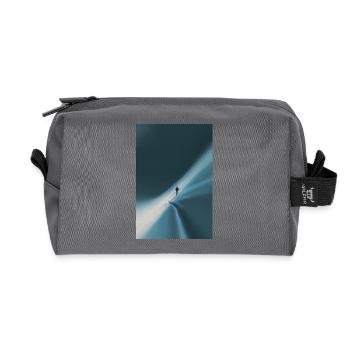 Lone Climber on Azure Frozen Ridge - Recycled Toiletry Zip Bag - anthracite - Front