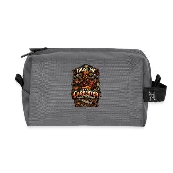 Trust Me I'm a Carpenter - Recycled Toiletry Zip Bag - anthracite - Front