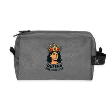 Königinnen wachsen zusammen - Recycelte Kulturtasche - Anthrazit - Vorne