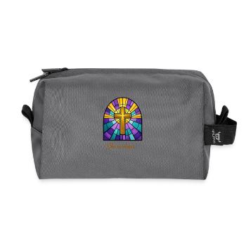 He is risen - Recycelte Kulturtasche - Anthrazit - Vorne