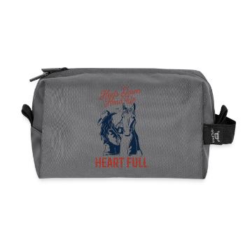 Equestrian sports - Heels down, head up, heart full. - Recycled Toiletry Zip Bag - anthracite - Front