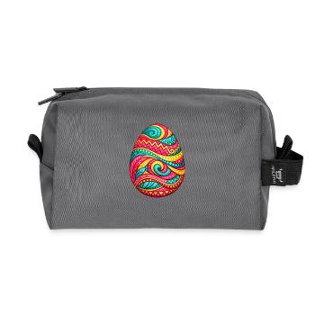 Buntes Spirales Osterei - Recycelte Kulturtasche - Anthrazit - Vorne