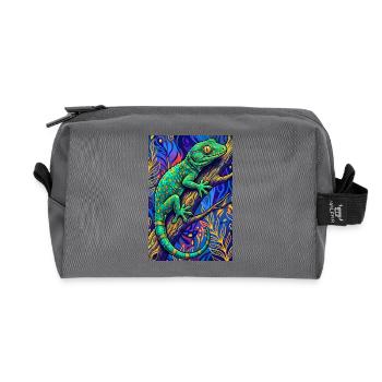 Gecko - Recycelte Kulturtasche - Anthrazit - Vorne