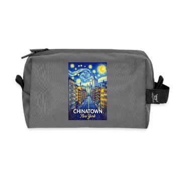 Chinatown New York Night Magic - Recycled Toiletry Zip Bag - anthracite - Front