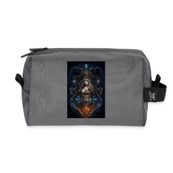 Wikinger Freya Hugin & Munin Wolf Runen - Recycelte Kulturtasche - Anthrazit - Vorne