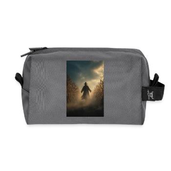 Witch in Foggy Cornfield at Dusk - Recycled Toiletry Zip Bag - anthracite - Front