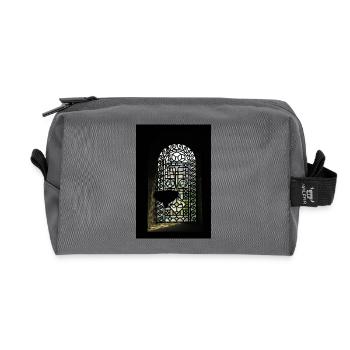 Stained Glass Window Silhouette - Recycled Toiletry Zip Bag - anthracite - Front