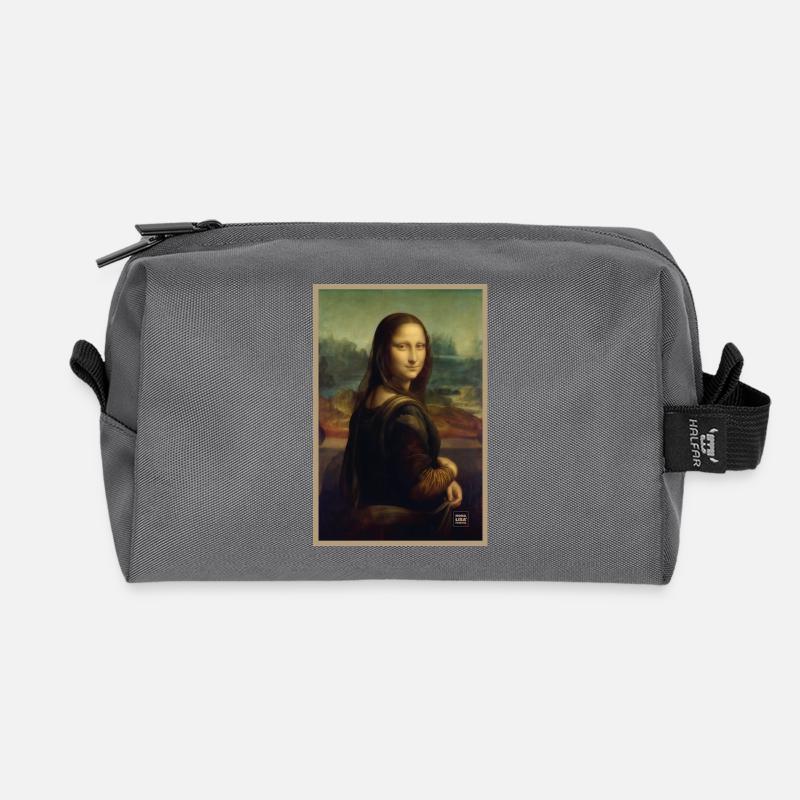 Mona Lisa von hinten - Recycelte Kulturtasche - Anthrazit