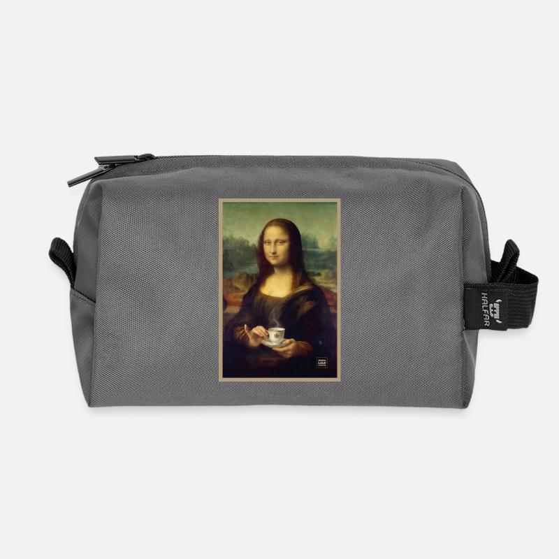 Mona Lisa Teezeit - Recycelte Kulturtasche - Anthrazit