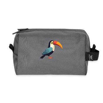Minimalistischer Tukan - Paradiesvogel Design - Recycelte Kulturtasche - Anthrazit - Vorne