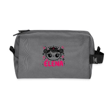 Elena Name First Name Princess Name - Recycled Toiletry Zip Bag - anthracite - Front