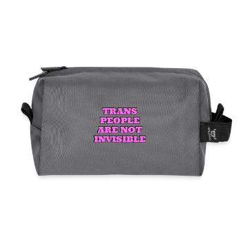 Trans-Menschen sind nicht unsichtbar - Recycelte Kulturtasche - Anthrazit - Vorne