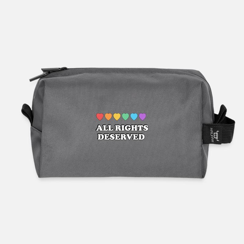 ALLE RECHTE VERDIENT Rainbow Hearts LGBT PRIDE - Recycelte Kulturtasche - Anthrazit