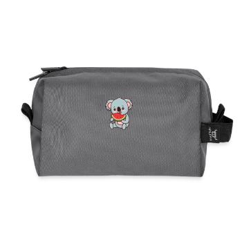Kawaii Koala isst Wassermelone - Recycelte Kulturtasche - Anthrazit - Vorne
