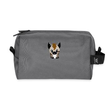 Süßes Kawaii-Hyäne-Design für Tierliebhaber - Recycelte Kulturtasche - Anthrazit - Vorne