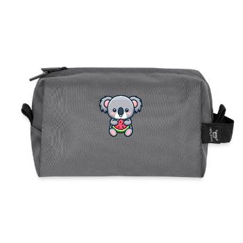 süßer Koala isst rote WaSSERMELONE - Recycelte Kulturtasche - Anthrazit - Vorne