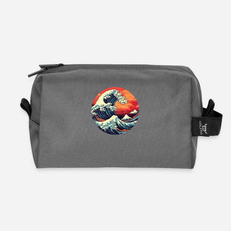 Große Welle The Great Wave Kanagawa - Recycelte Kulturtasche - Anthrazit