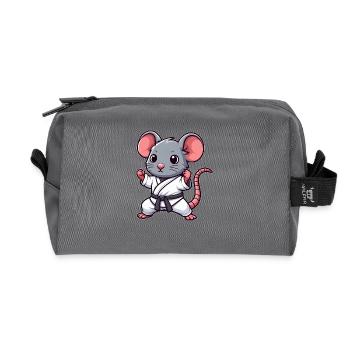 Maus Ratte Karate Kampfsport japanische Kampfkunst - Recycelte Kulturtasche - Anthrazit - Vorne