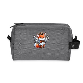 Süßer Fuchs Engel Comic Flügel - Recycelte Kulturtasche - Anthrazit - Vorne