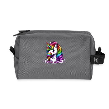 LGBTQ Einhorn Regenbogen Pride Mampf Eis - Recycelte Kulturtasche - Anthrazit - Vorne
