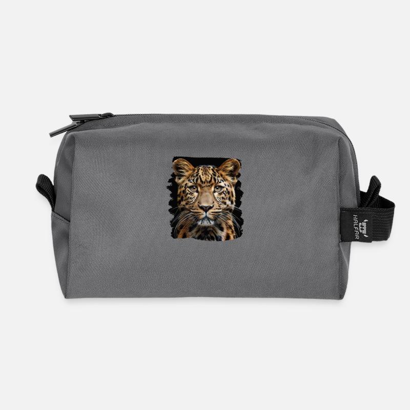 Leoparden Leopard - Recycelte Kulturtasche - Anthrazit
