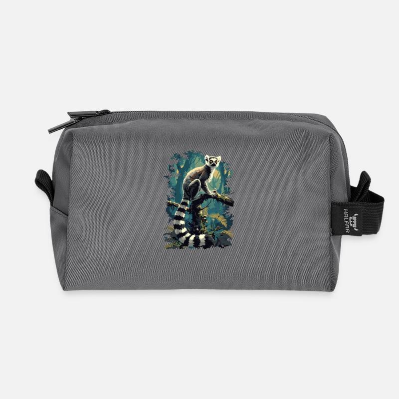 Lemuren Lemurs Lemur - Recycelte Kulturtasche - Anthrazit