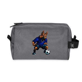 German Shepherd Football - Recycled Toiletry Zip Bag - anthracite - Front
