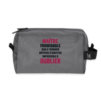 End of year gift Schoolteacher gift - Recycled Toiletry Zip Bag - anthracite - Front