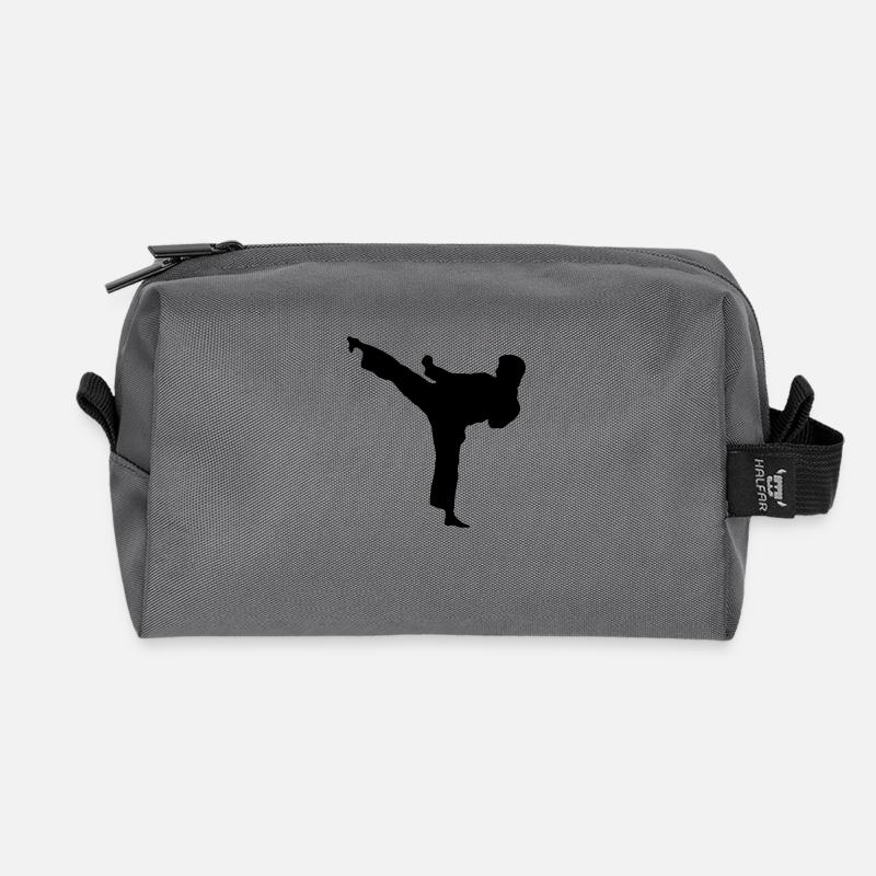 Highkick nach links - Recycelte Kulturtasche - Anthrazit
