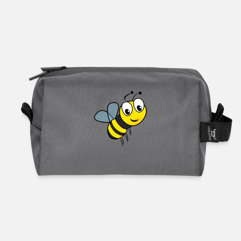 Flotte Biene Geschenk - Recycelte Kulturtasche - Anthrazit