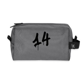 Tag : 14 - Trousse de toilette en tissu recyclé - anthracite - Devant