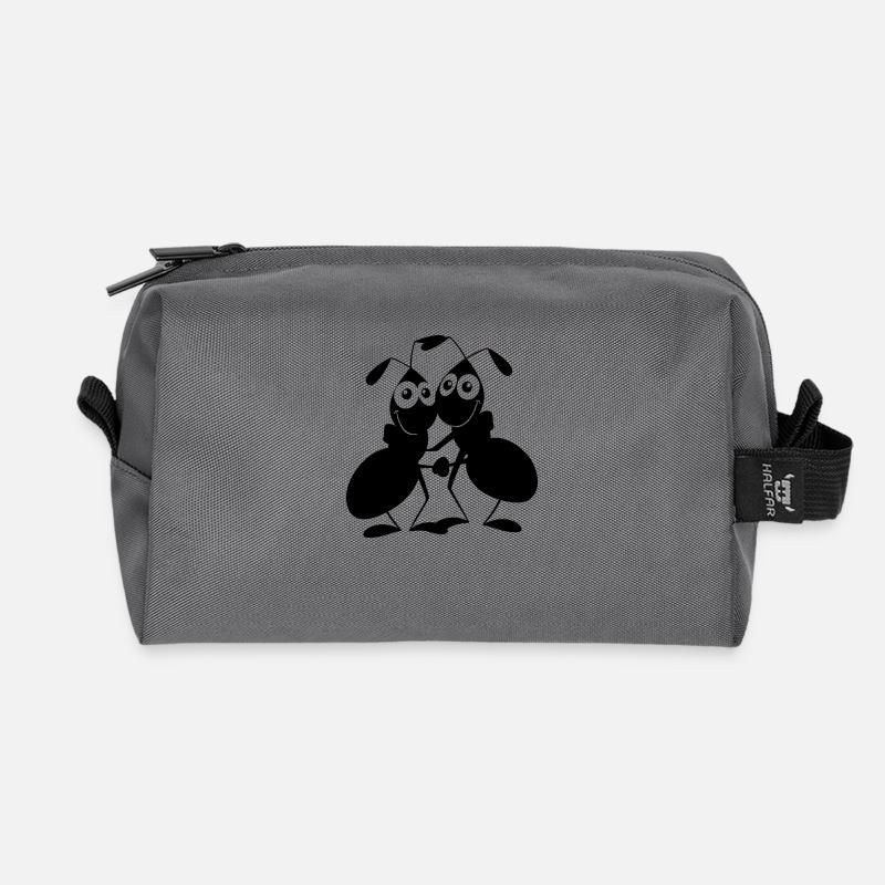 couple ant - Recycled Toiletry Zip Bag - anthracite
