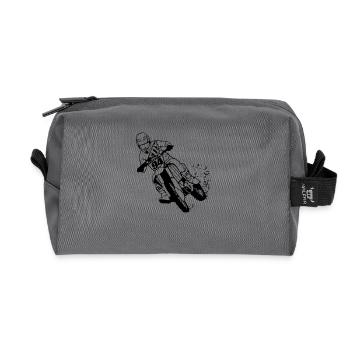 Moto Cross - Recycelte Kulturtasche - Anthrazit - Vorne