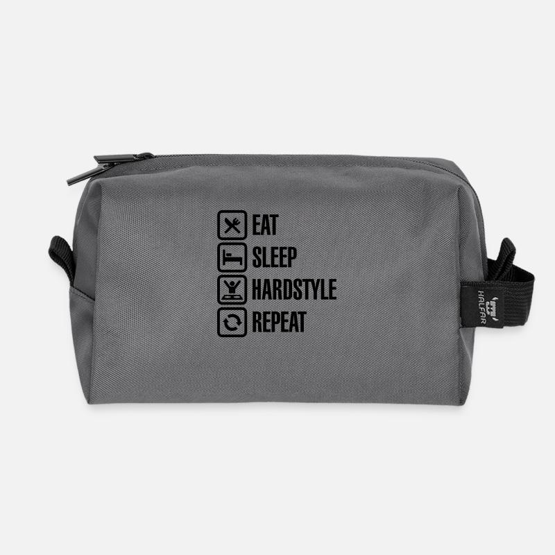 Eat Sleep hardstyle Repeat - Recycelte Kulturtasche - Anthrazit