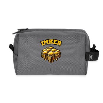 honeycomb beekeeper - Recycled Toiletry Zip Bag - anthracite - Front