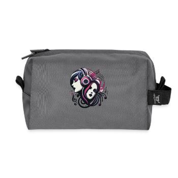 Music lovers - Recycled Toiletry Zip Bag - anthracite - Front