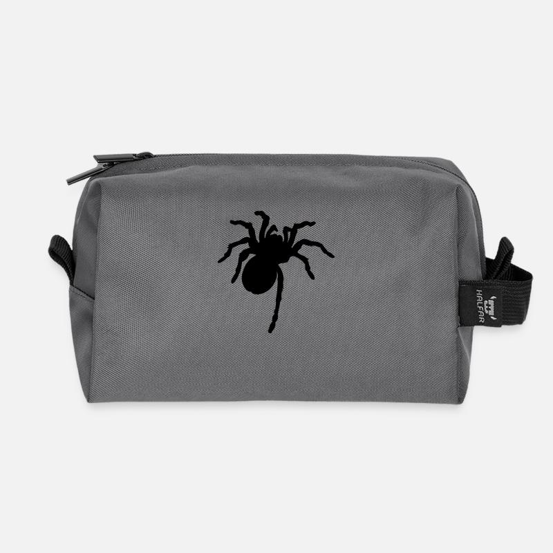 Große Spinne - Recycelte Kulturtasche - Anthrazit