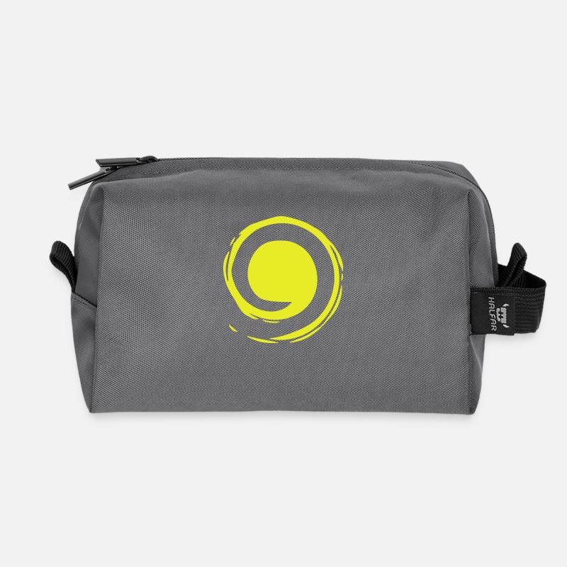 Sonne - sun - Blume - Recycelte Kulturtasche - Anthrazit