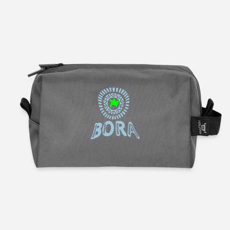 polynesisch Schildkröte Tattoo Bora Bora - Recycelte Kulturtasche - Anthrazit