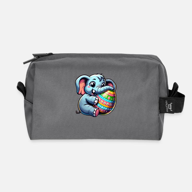 Elefant Umarmt Osterei Osterliebe - Recycelte Kulturtasche - Anthrazit