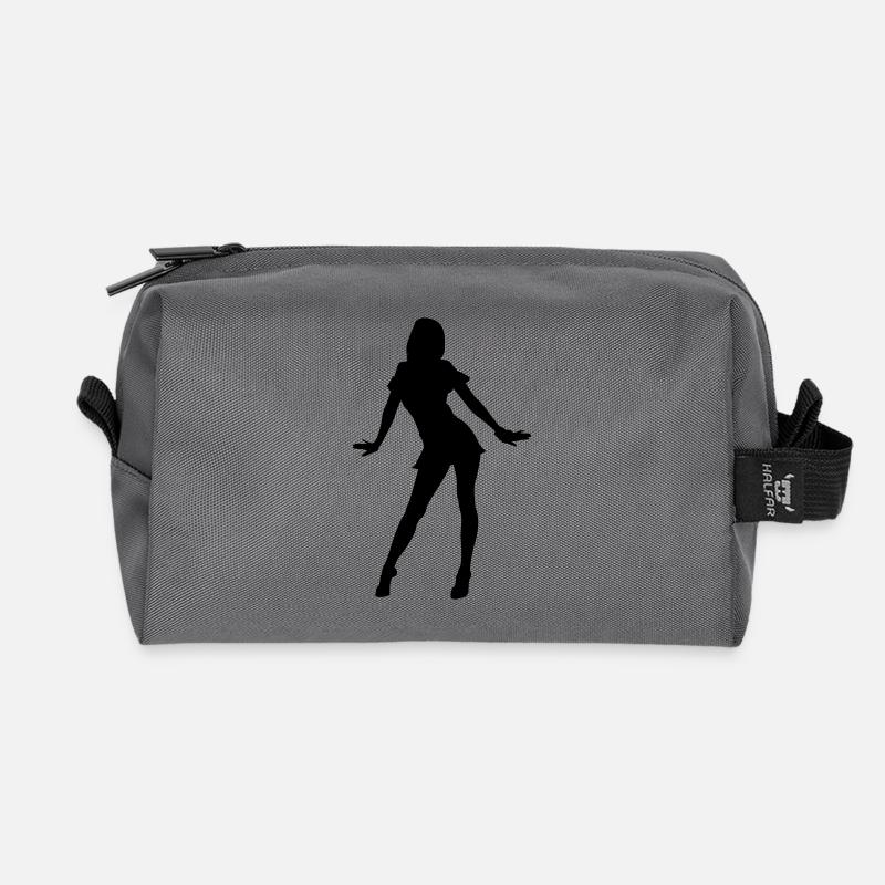 Silhouette Frau - Recycelte Kulturtasche - Anthrazit
