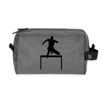 hurdle-race sport - Recycelte Kulturtasche - Anthrazit - Vorne