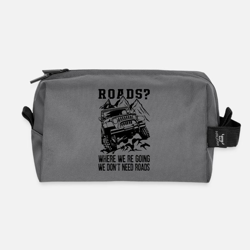 Where We Re Going We Don't Need Roads - Recycelte Kulturtasche - Anthrazit