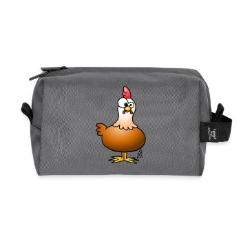 Chicken - Hen - Recycled Toiletry Zip Bag - anthracite - Front