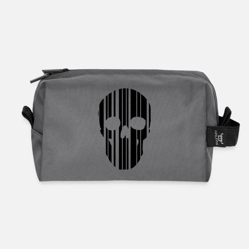 barcode skull - Recycled Toiletry Zip Bag - anthracite