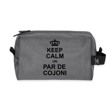 keep calm un par de cojoni kg10 - Trousse de toilette en tissu recyclé - anthracite - Devant