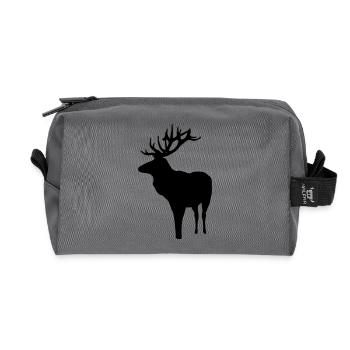 cerfs - bois de cervidé - la chasse - chasseur - Trousse de toilette en tissu recyclé - anthracite - Devant