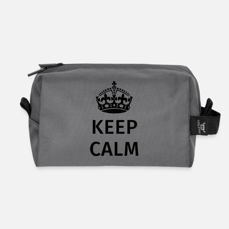 Keep Calm - Recycelte Kulturtasche - Anthrazit