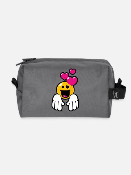 Smile Love Attraction - Recycelte Kulturtasche - Anthrazit
